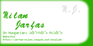 milan jarfas business card